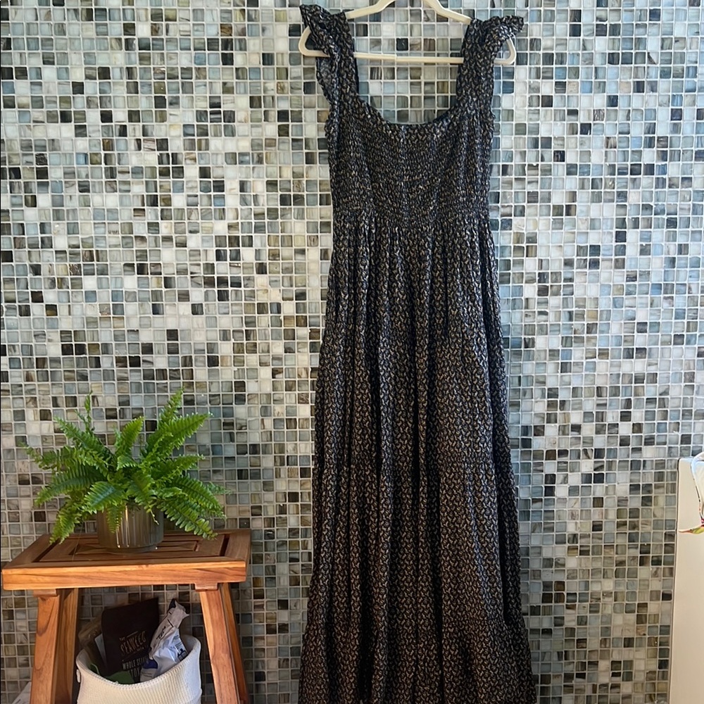 Doen Black and Yellow Patterned Dress —
